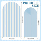 Baby Blue 2 Set Striped & Solid Ripple Arch Backdrop Cover Decor - Image 2