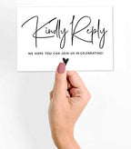 RSVP Postcards (Set of 50) 4"X6" Blank with Mailing Side,RSVP Reply Response Cards for Wedding Script Style Print Return Cards - Image 2