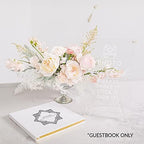 Andaz Press Personalized Wedding Guestbook with Gold Accents, Art Deco White Guest Sign in Guest Registry 120 Pages 8.5 X 8.5 Memories Book for DIY, Scrapbook, Photo Album - Image 3