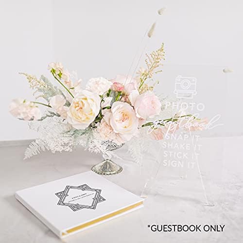 Andaz Press Personalized Wedding Guestbook with Gold Accents, Art Deco White Guest Sign in Guest Registry 120 Pages 8.5 X 8.5 Memories Book for DIY, Scrapbook, Photo Album - Image 3