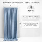 20×10 Dusty Blue Backdrop Curtain for Wedding Party Decor Wrinkle Free - Image 2