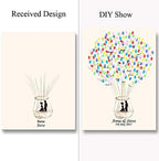 Personalized Wedding Guest Book for Party Decorations,Sweet Lover in Fire Balloon DIY Fingerprint Guests Sign in Book with Ink Pad Wedding Gifts for the Couple-60x80cm - Image 3