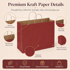 METRONIC Red Large Paper Gift Bags with Handles 16 x 6 x 12 Inch, 50 Pack - Image 3