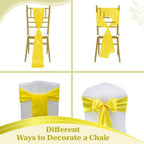 MDS® Pack of 150 Satin Chair Sashes for Wedding & Events – Yellow - Image 4