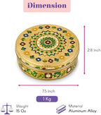 LOVENSPIRE Meenakari Stainless Steel Storage Box with Lid (1 Kg) Decorative Round Indian Food Container for Sweets, Kitchen Items & Return Gift Favors Pack of 4 - Image 4