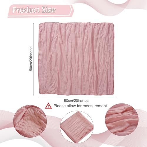 LZY 60 Pack Gauze Cheesecloth Napkins 20x20 Inch Dinner Cloth Napkins, Soft Boho Table Napkins Rustic Wrinkled Cheese Cloth Napkins Bulk for Wedding Party Baby Shower Event Decor (Dusty Pink) - Image 2