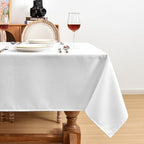 Fitable 2 Pack White Faux Linen Tablecloths Rectangle 60x84 Inch - Image 7