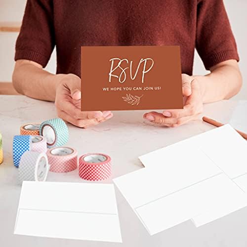 Andaz Press 56-Pack Personalized RSVP Postcards for Wedding Terracotta Line Design Cardstock Response Reply Cards for Bridal Shower Baby Shower Birthday Event Custom Date and Return Address 4 x 6-Inch - Image 4