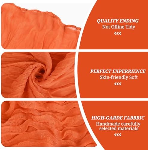 60 PCS Orange Cheesecloth Chair Sashes, 16 x 70 inch Cheesecloth Sashes Rustic Chair Decorative Bows Designed ChairCover for Wedding Banquet Party Aisle Home Kitchen Decoration - Image 3