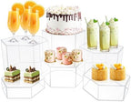 6 Pcs Buffet Risers, Dessert Stands, Acrylic Boxes for Display, Hexagonal Jewelry Showcase, Riser Display Cases Acrylic Display Base, Clear by Unknown