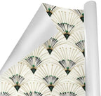 pnyoin Merry Christmas Wrapping Paper Roll,Oriental Fan Print Green Gift Wrap Perfect for Xmas,Birthday,Weddings, Brides, Holidays, Baby Showers，58 x 23 inches,5 Roll - Image 3