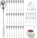 Roshtia 50 Sets Rose Flower Tea Spoons for for Women Tea Party, Silver by Roshtia