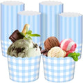 Vesici 150 Pcs Ice Cream Cups Gingham Party Supplies, 10 oz, Blue by Vesici