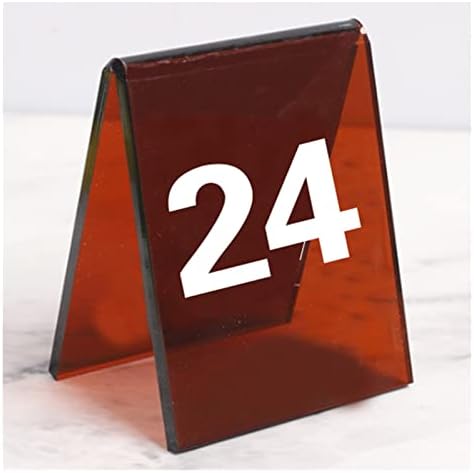 Acrylic Table Numbers, Tent Style Table Signs, Set of 6 Colorful Panel Desk Signs, Best for Rustic Receptions, Banquets Cafés Restaurants Hotel(Brown 19 24) by Unknown
