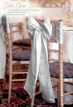 120 PCS Silver Satin Chair Sashes, 7 x 108 Inch - Image 4