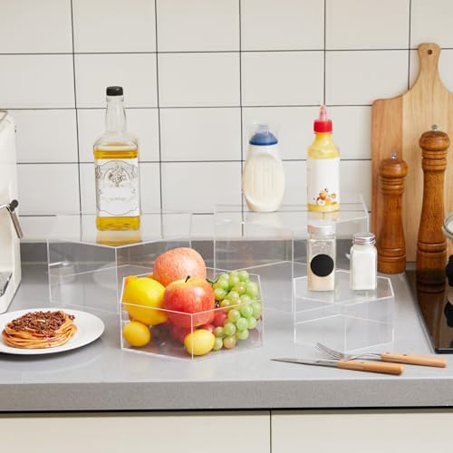 Leinuosen 7 Pcs Large Acrylic Buffet Risers, 6-12" Hexagonal, Clear - Image 5