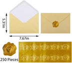 A7 Beige 5x7 Envelopes 250Pcs, 120g Pearl Paper with Gold Stickers - Image 2