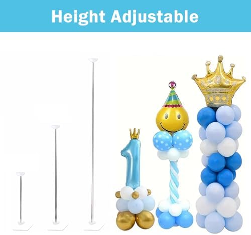 Balloon Column Stand Kit, Set of 4 – 7ft Height Adjustable Balloon Arch Stand Kit, Metal Telescopic Balloon Stand for Baby Shower, Birthday, Wedding, and Graduation - Image 3