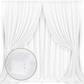 White Backdrop Curtain for Wedding Decor Holiday Party 4 Panels，5ft x 10ft by MYSKYHOME