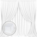 White Backdrop Curtain for Wedding Decor Holiday Party 4 Panels，5ft x 10ft by MYSKYHOME