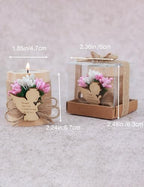 50 Pcs Wooden Tea Candle Holders, Girl Baptism Gift,Baby Birthday Party Favors,Adult Baptism, Gender Reveal Guest Favors with Personalized Tags. (pink-50) - Image 6