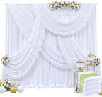 20ft x 15ft White Wrinkle Free Backdrop Curtains for Wedding Party Backdrops Curtain Drapes Fabric Decorations Photo Back Drop Cloth for Baby Shower Photography Stage Reception by Tao-GePartyDecorations