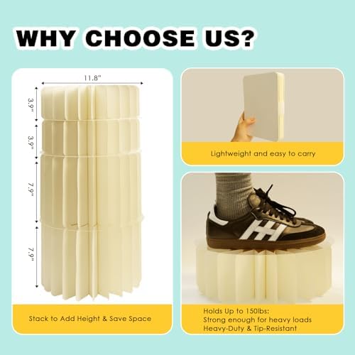 4 Pcs Buffet Risers - Foldable Paper Risers Display Stands, White - Image 4