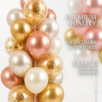 Balloon Column Kit Set of 2 With Balloons Included - with Base, and Pole,Balloon Tower Backdrop Decoration for Wedding, Baby Shower, Birthday Party, or Bachelorette Parties (Rose Champagne Gold) - Image 5