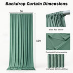 50x12 ft Sage Green Backdrop Curtains for Weddings, Birthdays and Photos - Image 6