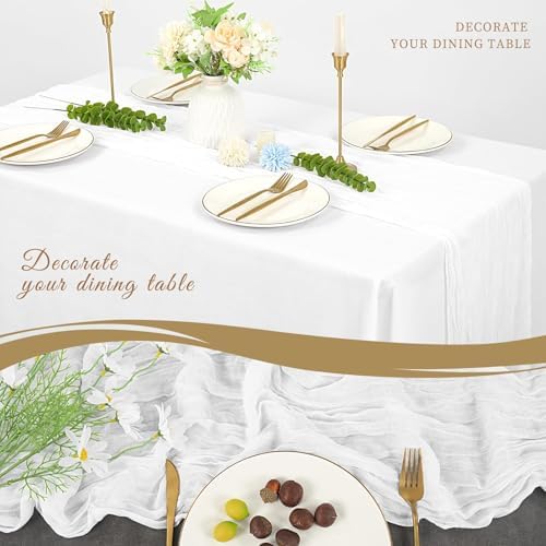 20 Pack Cheesecloth Table Runner 17 x 108 Inch, White - Image 5