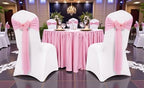 MDS Pack of 100 Chiffon Chair Sashes for Wedding & Event Décor - Blush Pink - Image 2