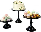 3 Pcs Metal Cake Stand Set 8/10/12 inch Black Dessert Table Display by CBBZJY