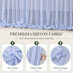 20ft×10ft Wrinkle Free Baby Blue Backdrop Curtain Drapes, 4 Panels 5ftx10ft Sheer Tulle Chiffon Backdrop Panels Curtains for Wedding Baby Shower Birthday Party Stage Photo Home Decorations - Image 5