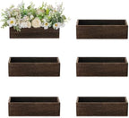 NUPTIO Wooden Flower Box Centerpieces, Rectangle, 11.8" Long, Brown, 6 Pcs by Nuptio