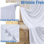 60ft x 12ft White Backdrop Curtains for Parties, Wrinkle Free 12 Panels Photo Backdrop Drapes Back Drop Cloth for Wedding Birthday Photography Background Decor - Image 4