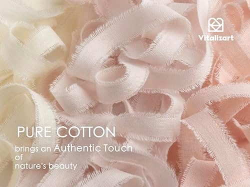Vitalizart Cotton Ribbon 5/8" x 63 Yds Handmade Frayed Fringe Assorted Bulk - Image 3
