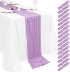 Showgeous 16 Pack Lavender Cheesecloth Table Runner 17 x 108 Inch by Showgeous