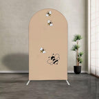 Honey Bee Arch Backdrop Cover 4FT Brown Arch Spandex Cover for Kids Baby Shower Birthday Party Wedding Decoration (No Stand) by Iydamc