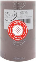 Expo International Decorative Matte Tulle, Roll/Spool of 6” X 100 Yards, Lightweight Polyester Tulle Fabric for Tutus, Costumes, and Party Decorations, Washable, Easy-to-Use, Light Gray by ExpoInternational
