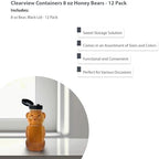12 Pack - 8 Ounce Plastic Honey Bears w/Black Lids - Image 3