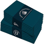 Teal Green Cloth Napkins 18x18 Inch - 12 Pack - 100% Cotton, Absorbent, Soft, Durable, Reusable, Washable - Hemstitch Mitered Edges - Ideal for Weddings, Parties, Gifts, Everyday Use by HEIRLOOMCOMFORT