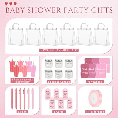 Nuogo 6 Sets New Parent Shower Prizes, Gradient Pink, Classic Style - Image 3