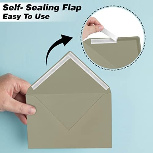 Darling Souvenir A6 Gray Invitation Envelopes (4 3/4 x 6 1/2) Euro V-Flap 80 LBS Self-Adhesive Perfect for Weddings, Birthday, Baby Shower,Greeting Cards -Packs & Colours Available - Image 5