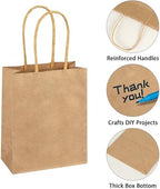SPERPAND 150Pcs Small Gift Bags - 6.5" Brown Paper Bag Kraft Gift Bags for Birthday, Baby Shower, Christmas, Wedding, Party Favor Bag - Image 4
