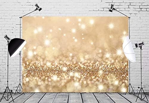 BELECO 9x6ft Fabric Bokeh Glitter Backdrop for Holidays, Twinkle Lights, Sparkle Gold Spots - Birthday, Wedding Party Decor, Kids Adults Portrait Photoshoot - Image 2
