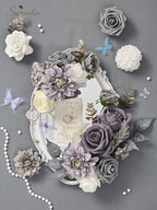 Serwalin Artificial Flowers Grey Silk Flowers for Wedding Decor - Image 3
