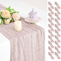 Teruntrue 20 Pack Pink Cheesecloth Table Runner 17x108 Inch, Boho Gauze Sheer Fabric Cheese Cloth Table Runners for Wedding Party Bridal Shower Baby Shower Birthday Home Decor Garden Farmhouse by Teruntrue