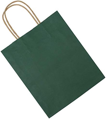 bagmad 100 Pack 8x4.75x10 Inch Medium Green Gift Paper Bags with Handles Bulk, Kraft Bags, Craft Grocery Shopping Retail Party Favors Wedding Business Sacks (Dark Green, 100pcs) - Image 6