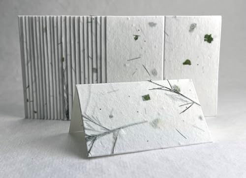 Of The Earth Handmade Paper - Wildflower Seed Paper Folding Table Card - Place/Name/Gift - 3.5" x 4" - Set of 96 (36s Fern & Chard) - Image 2
