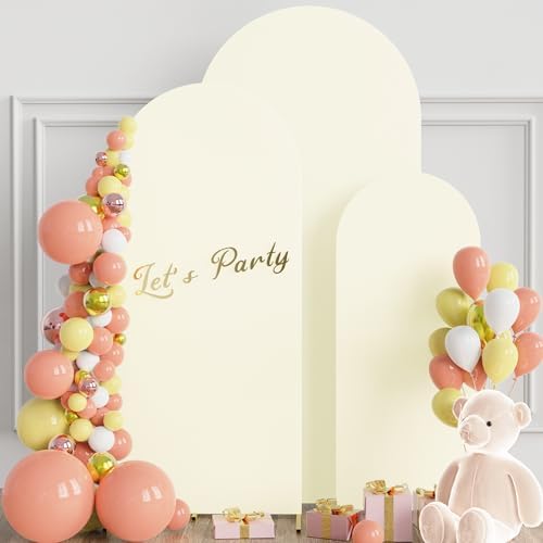 Wokceer Arch Backdrop Cover 6FT,5FT,4FT Ivory Arch Cover Stretchy Backdrop - Image 3